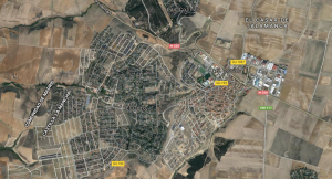 Localización geográfica general con las carreteras de acceso a El Casar